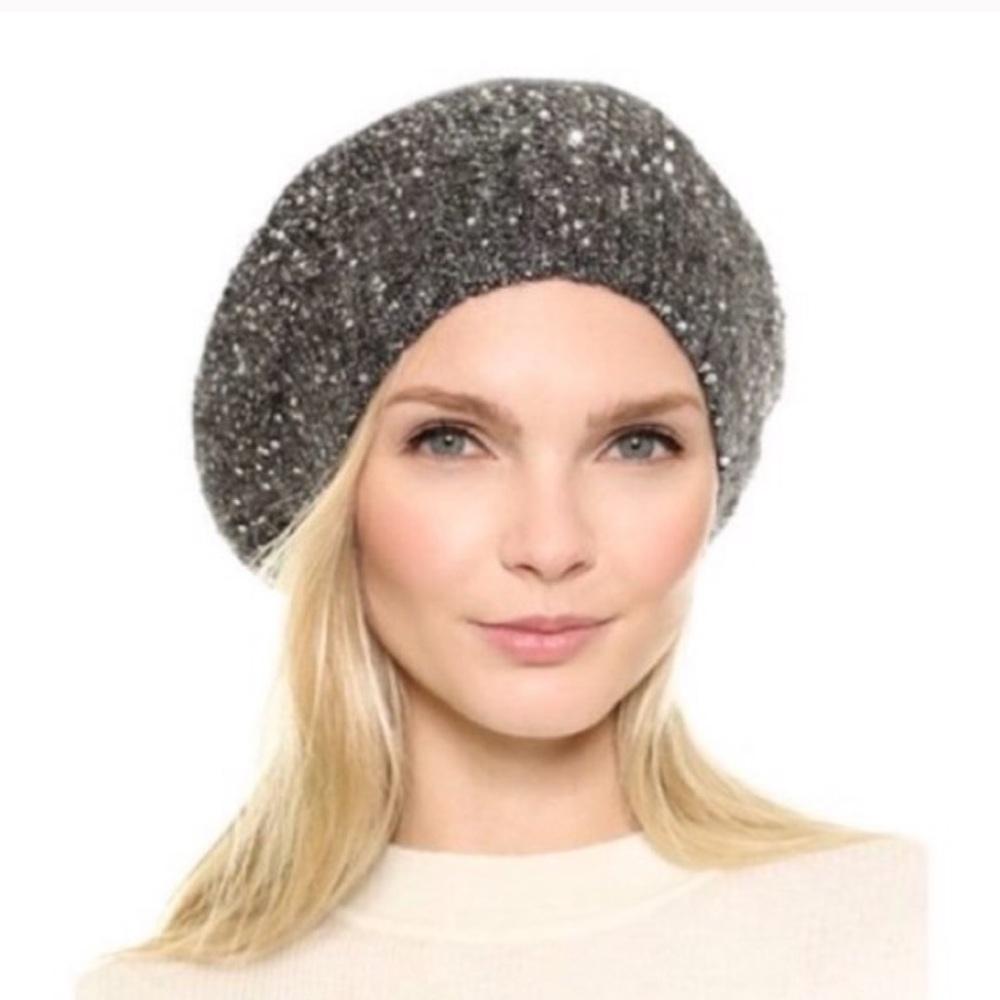 Kate Spade Cosmic Glow Grey Beret
